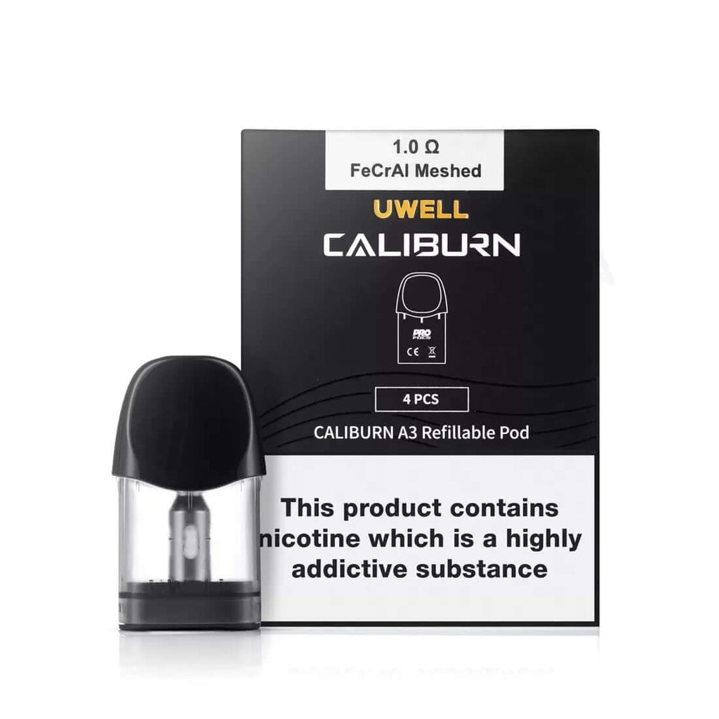 UWELL Caliburn A3,A3S, Ak3 Pods 2ml Replacement Pod (4Pc-Pack) Cartridge Vape Hub Smoking Place