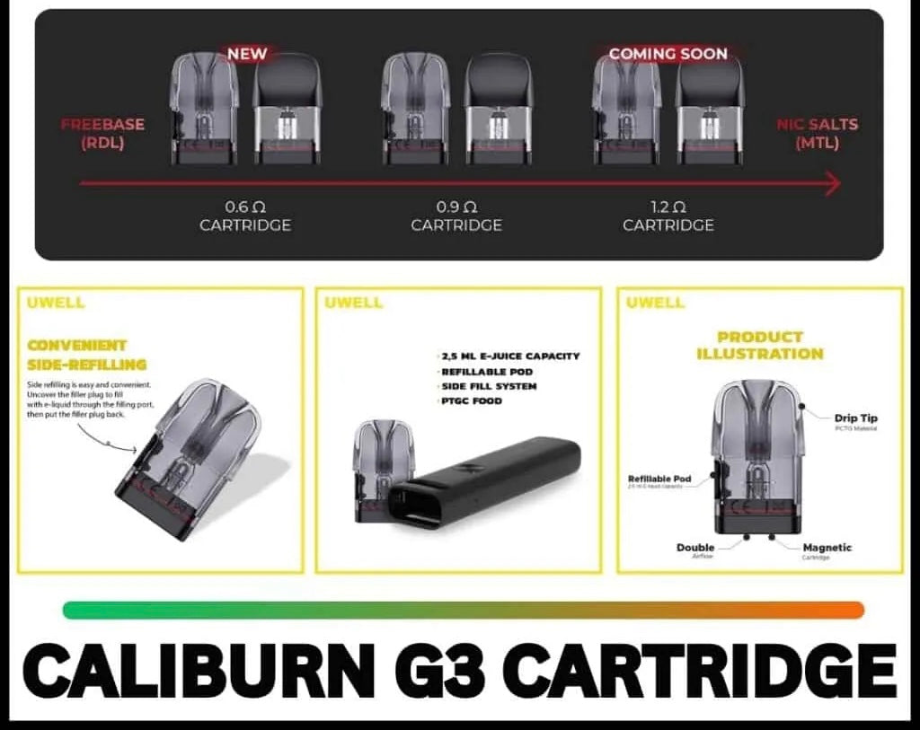 Uwell Caliburn G3 Pod Cartridge 4 Pc/Pack Dubai UAE Vape Hub Smoking Place