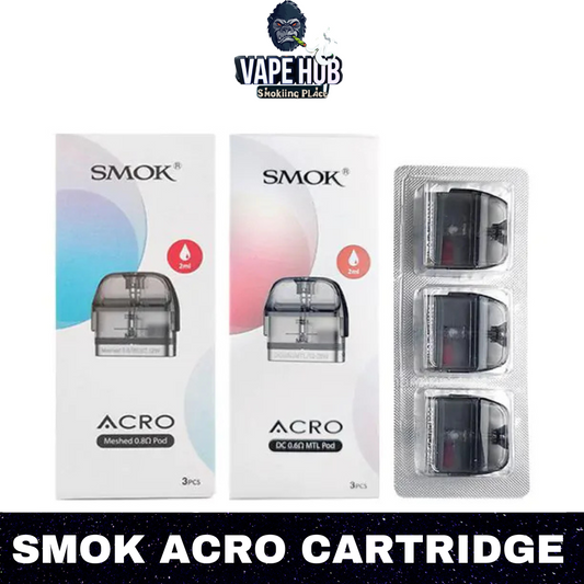 SMOK Acro Pods 2ml 0.8ohm MESH, 0.6 DC MTL Replacement Pods in Dubai (3PC-Pack) Vape Hub Smoking Place