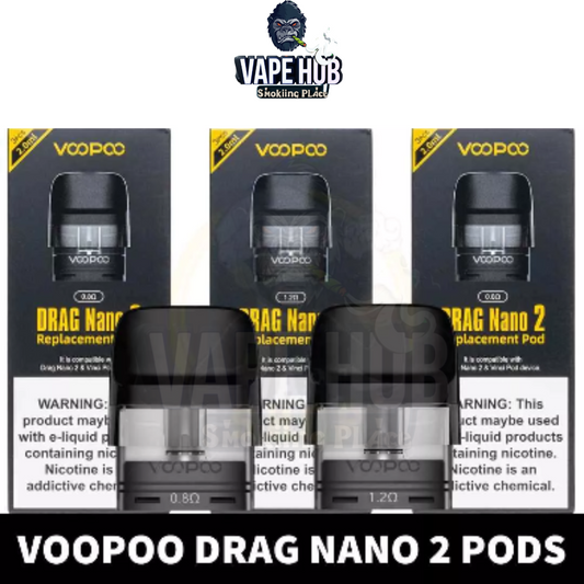VOOPOO Drag Nano 2 Pods 2ml Replacement Pod Cartridge (3PC-pack) in Dubai, UAE Vape Hub Smoking Place