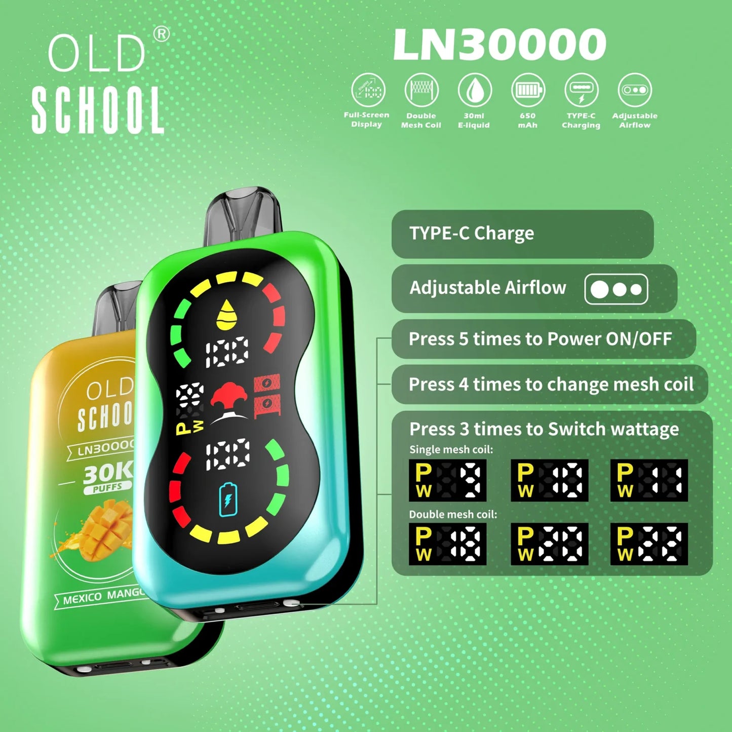OLD School LN 30000 Puffs Disposable Vape Dubai UAE