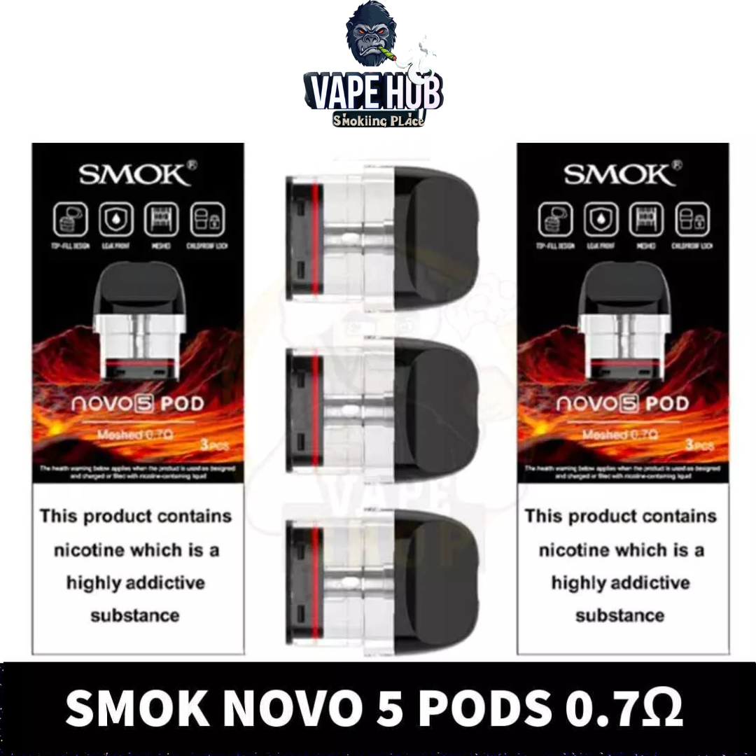 SMOK Novo 5 Pods Mesh 0.7ohm MTL Replacement Pod Cartridge Vape Hub Smoking Place