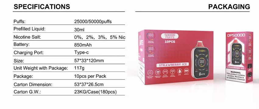 IQTE Vape DP50000 50KPuffs Disposable Vape 50MG Dubai