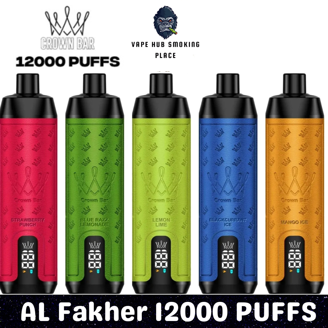 Al Fakher Crown Bar 12000 Puffs DLT Disposable Vape in Dubai Vape Hub Smoking Place Al Fakher Crown Bar 12000 Puffs DLT Disposable Vape in Dubai Vape Hub Smoking Place