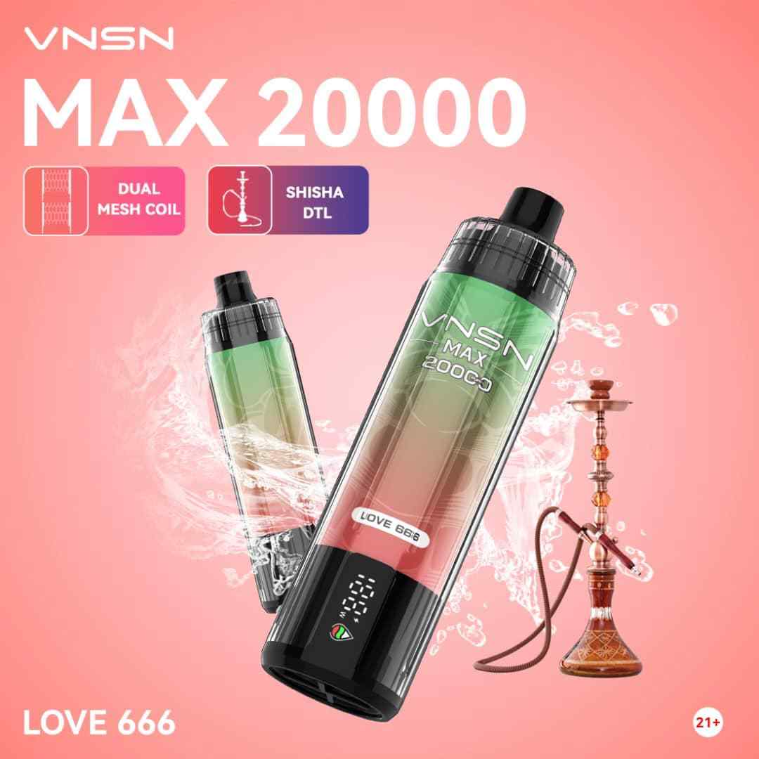 VNSN Max Shisha 20000 Puffs Disposable Vape in UAE Vape Hub Smoking Place