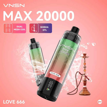 VNSN Max Shisha 20000 Puffs Disposable Vape in UAE Vape Hub Smoking Place