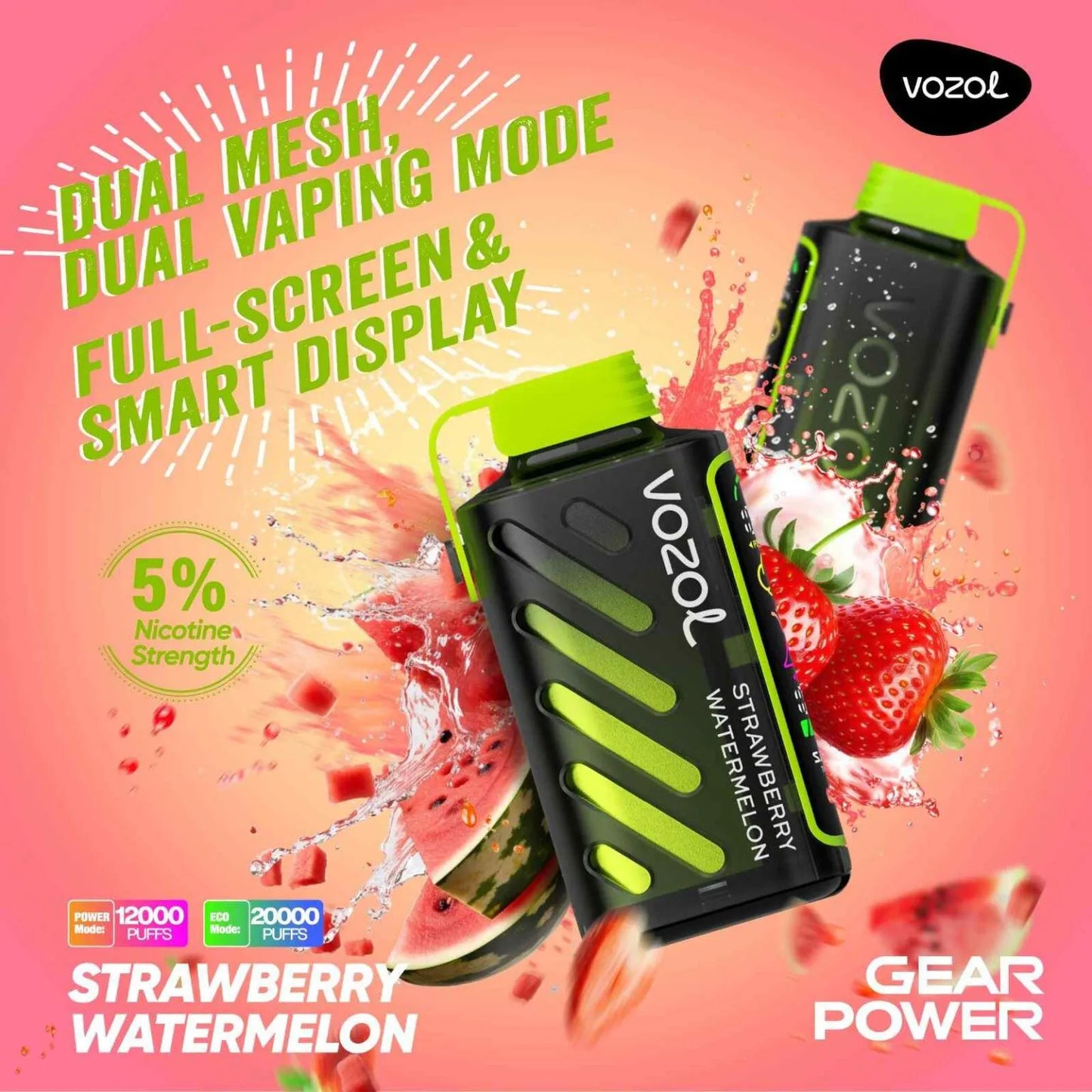 VOZOL Gear Power 20000 Puffs 50mg Dual Mode Disposable Vape Vape Hub Smoking Place