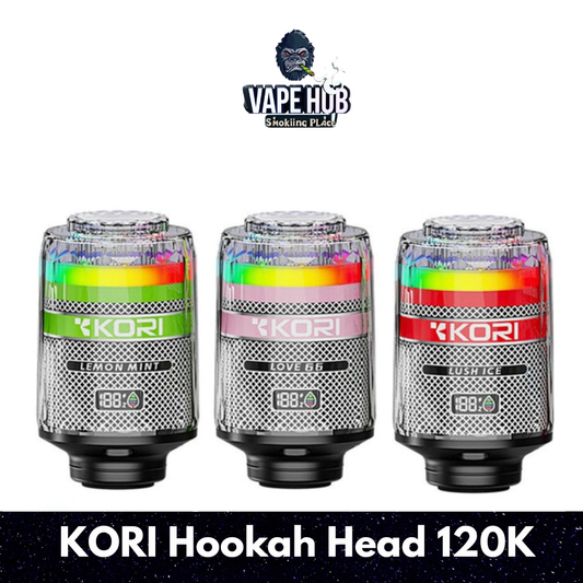 KORI Hookah Head 120K Disposable Vape E-hookah 0.5% (120000 Puffs) In Dubai UAE Vape Hub Smoking Place