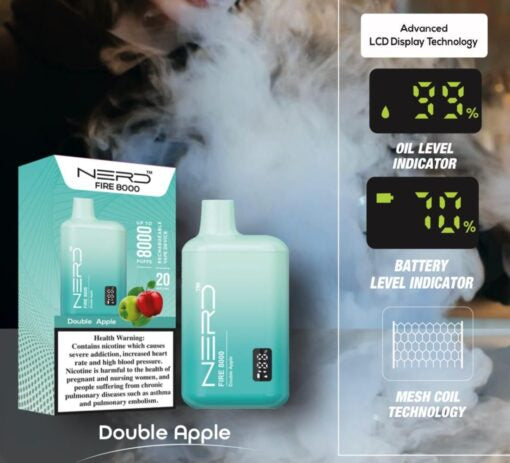 Nerd Fire Disposable Vape (8000 Puffs) 2% Nicotine Dubai UAE Vape Hub Smoking Place