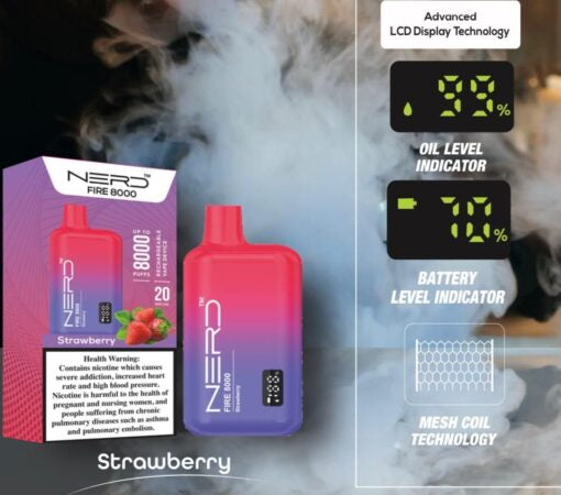 Nerd Fire Disposable Vape (8000 Puffs) 2% Nicotine Dubai UAE Vape Hub Smoking Place