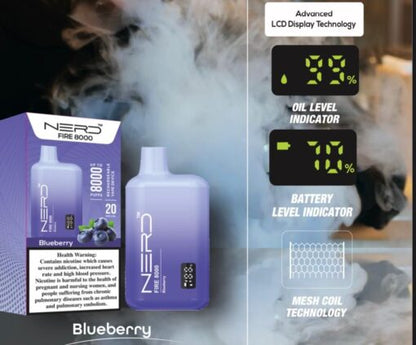 Nerd Fire Disposable Vape (8000 Puffs) 2% Nicotine Dubai UAE Vape Hub Smoking Place