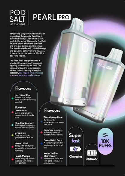 POD SALT Pearl Pro 10000 Puffs 20MG Disposable Vape In Dubai UAE