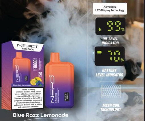 Nerd Fire Disposable Vape (8000 Puffs) 2% Nicotine Dubai UAE Vape Hub Smoking Place