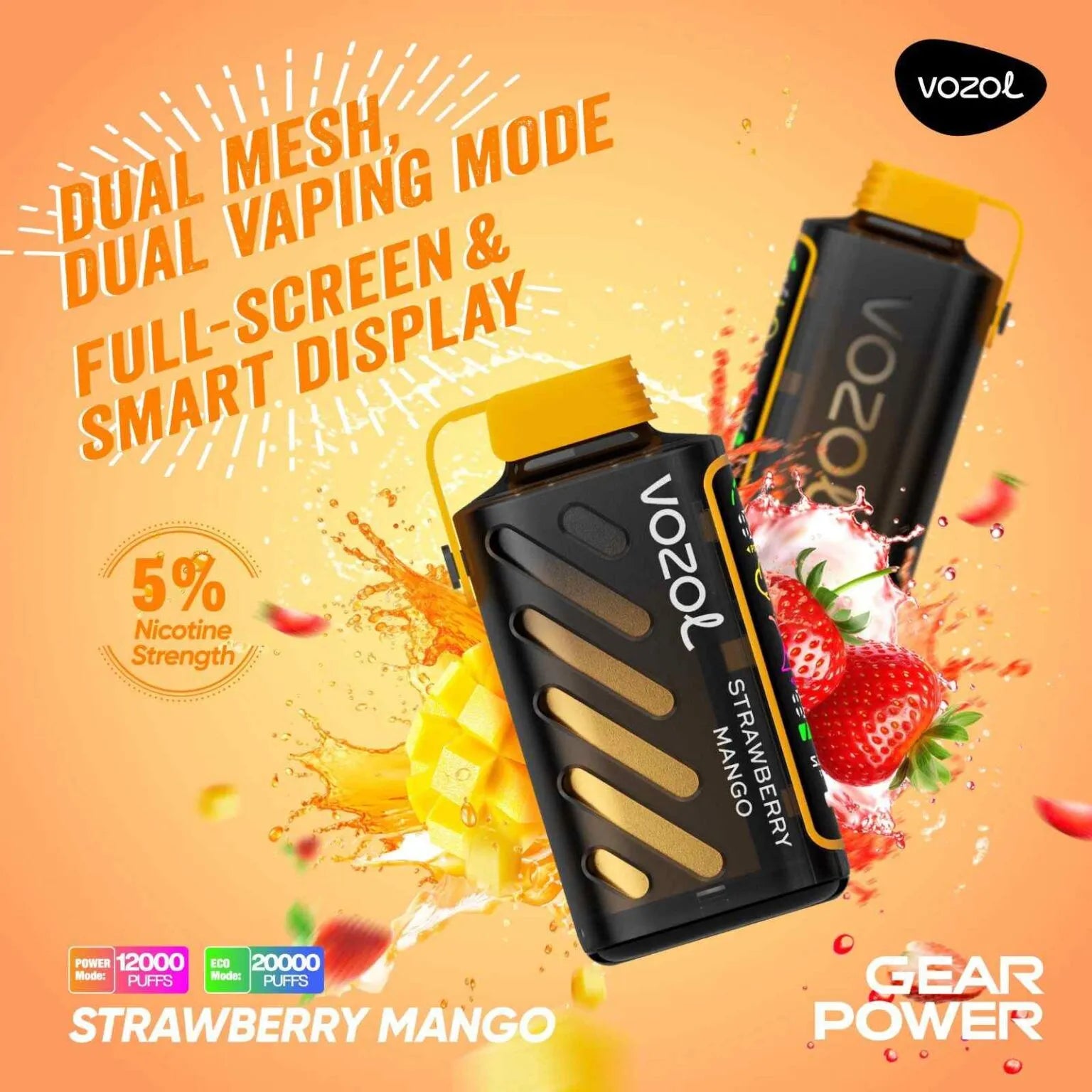 VOZOL Gear Power 20000 Puffs 50mg Dual Mode Disposable Vape Vape Hub Smoking Place