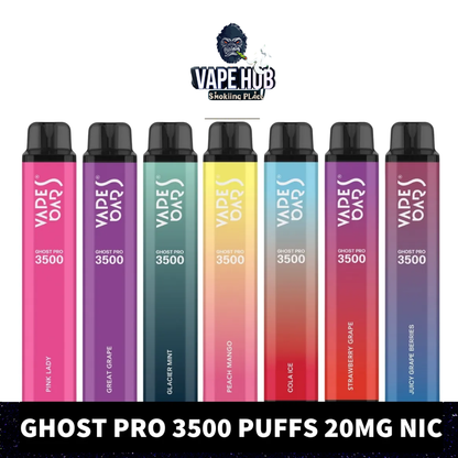 Vapes Bars| Ghost Vape Pro 2% nicotine 3500 Puff Disposable Vape in Dubai Sharjah Vape Hub Smoking Place