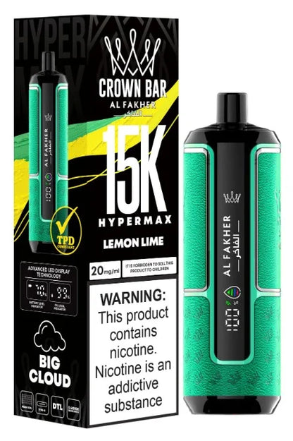 Al Fakher Crown Bar 15000 Puffs Hypermax Disposable Vape In UAE Vape Hub Smoking Place