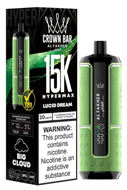 Al Fakher Crown Bar 15000 Puffs Hypermax Disposable Vape In UAE Vape Hub Smoking Place