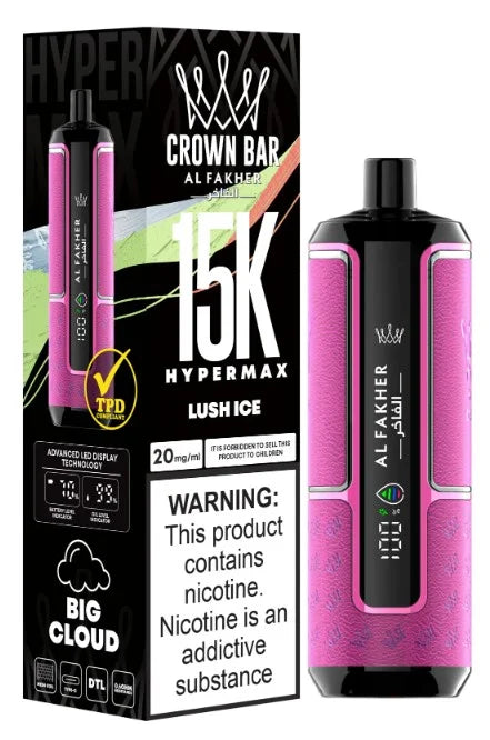 Al Fakher Crown Bar 15000 Puffs Hypermax Disposable Vape In UAE Vape Hub Smoking Place