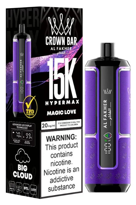 Al Fakher Crown Bar 15000 Puffs Hypermax Disposable Vape In UAE Vape Hub Smoking Place