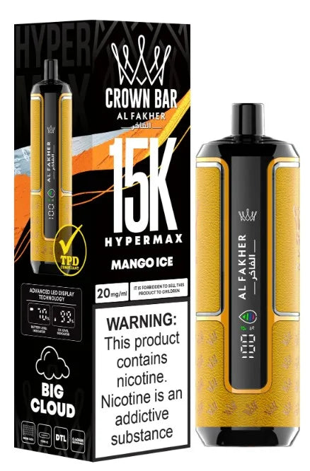 Al Fakher Crown Bar 15000 Puffs Hypermax Disposable Vape In UAE Vape Hub Smoking Place