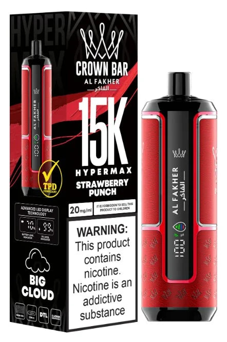 Al Fakher Crown Bar 15000 Puffs Hypermax Disposable Vape In UAE Vape Hub Smoking Place