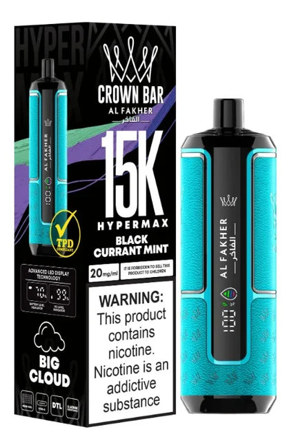 Al Fakher Crown Bar 15000 Puffs Hypermax Disposable Vape In UAE Vape Hub Smoking Place