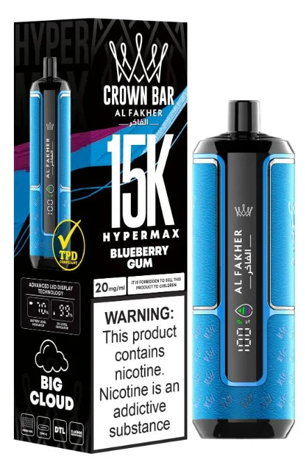 Al Fakher Crown Bar 15000 Puffs Hypermax Disposable Vape In UAE Vape Hub Smoking Place