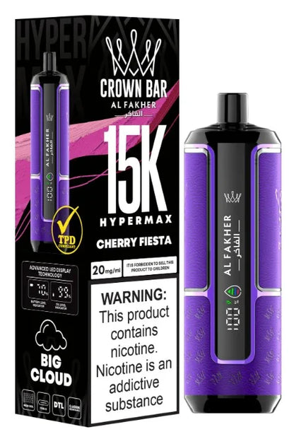 Al Fakher Crown Bar 15000 Puffs Hypermax Disposable Vape In UAE Vape Hub Smoking Place