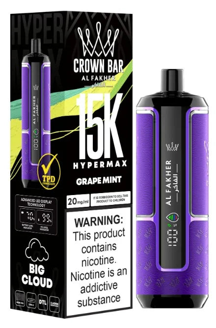 Al Fakher Crown Bar 15000 Puffs Hypermax Disposable Vape In UAE Vape Hub Smoking Place Al Fakher Crown Bar 15000 Puffs Hypermax Disposable Vape In UAE Vape Hub Smoking Place
