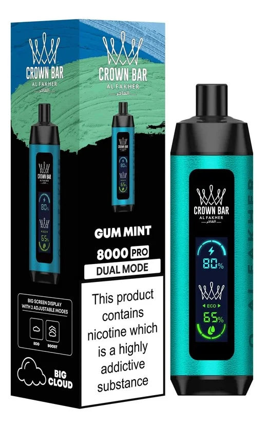 Al Fahker Crown Bar Pro dual mode 8000 Puffs Disposable Vape in UAE Vape Hub Smoking Place Al Fahker Crown Bar Pro dual mode 8000 Puffs Disposable Vape in UAE Vape Hub Smoking Place